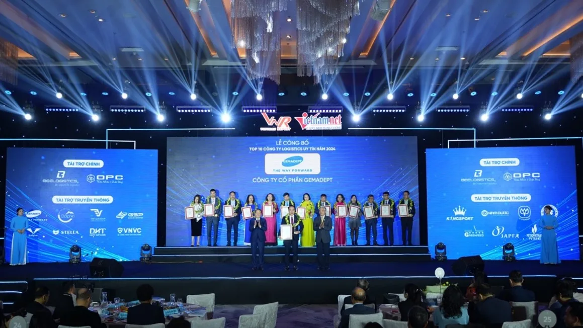 Tập đoàn Gemadept và 3 đơn vị thành viên đạt thứ hạng cao trong Bảng xếp hạng các công ty uy tín ngành Logistics năm 2024