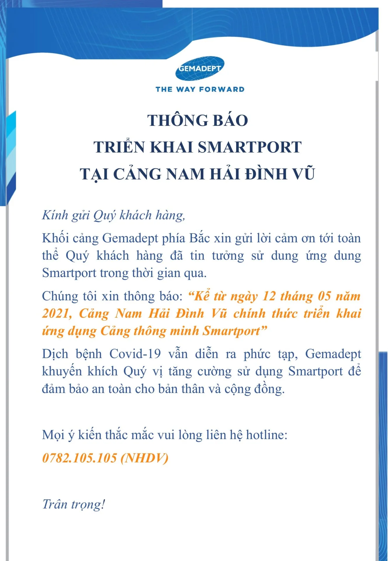 Cảng Nam Hải Đình Vũ chính thức triển khai ứng dụng cảng thông minh SMARTPORT